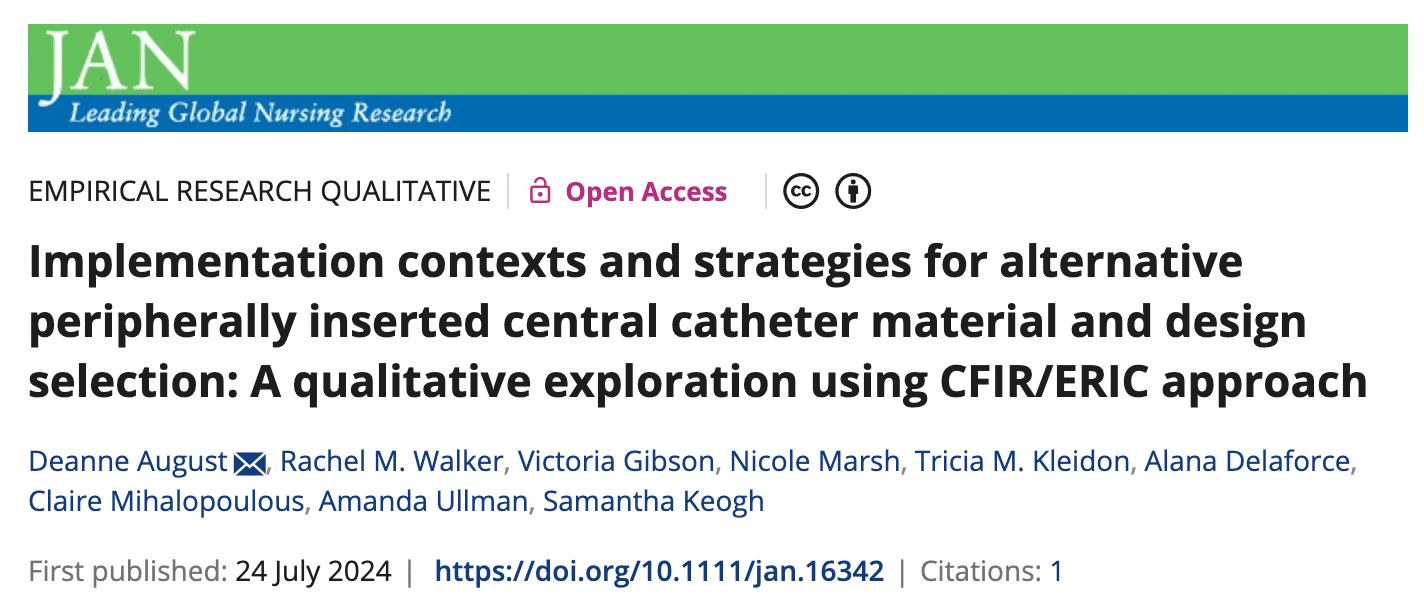 Rethinking PICC Choices: Understanding Implementation in Real-World Hospitals Rethinking PICC Choices: Understanding Implementation in Real-World Hospitals